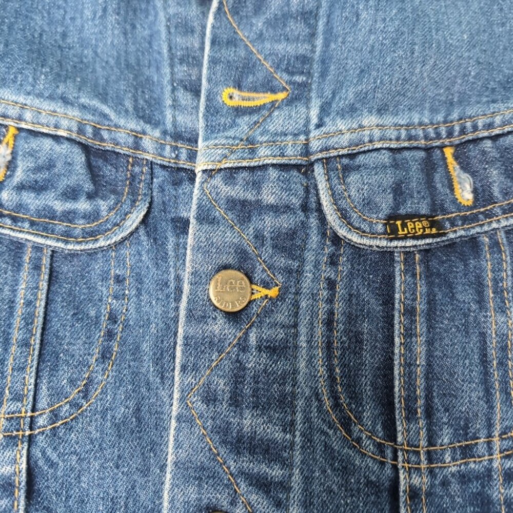 Vintage Lee Riders Made In Canada Denim Jean Jacket Medium To Dark Wash - Picture 6 of 10